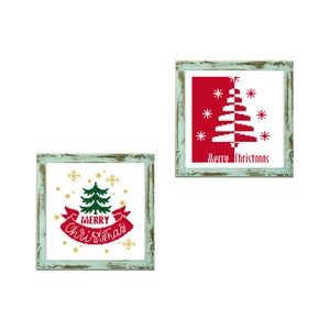 Set of 2 Christmas Tree Cross Stitch Pattern Modern Christmas Christmas Home Decor Noel Christmas christmas stitching