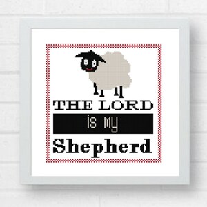 Bible verse Cross Stitch Pattern The Lord is my shepherd christian cross stitch christian gift Modern Cross Stitch #04-001