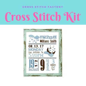 Baby Cross Stitch Kit Birth announcement Baby Cross Stitch kitCross Stitch pattern custom cross stitch nursery cross stitch cross stitch