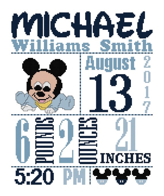 mickey mouse birth announcement