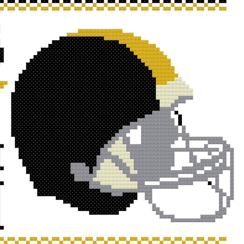 Pittsburgh Steelers Football Birth Announcement Pattern Cross Etsy