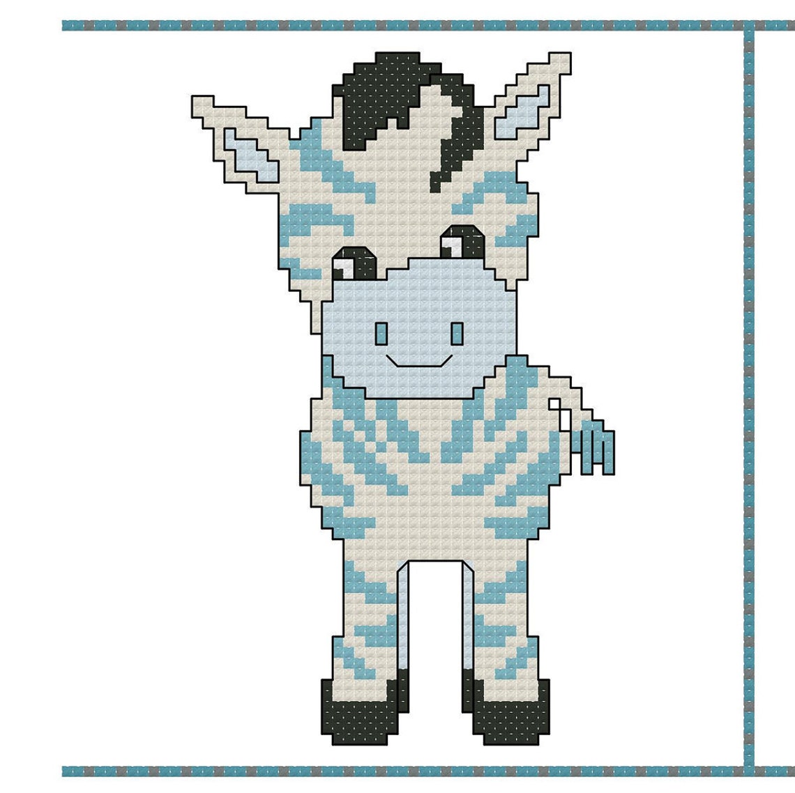 Zebra Baby Announcement Cross Stitch Pattern Baby Announcement Etsy