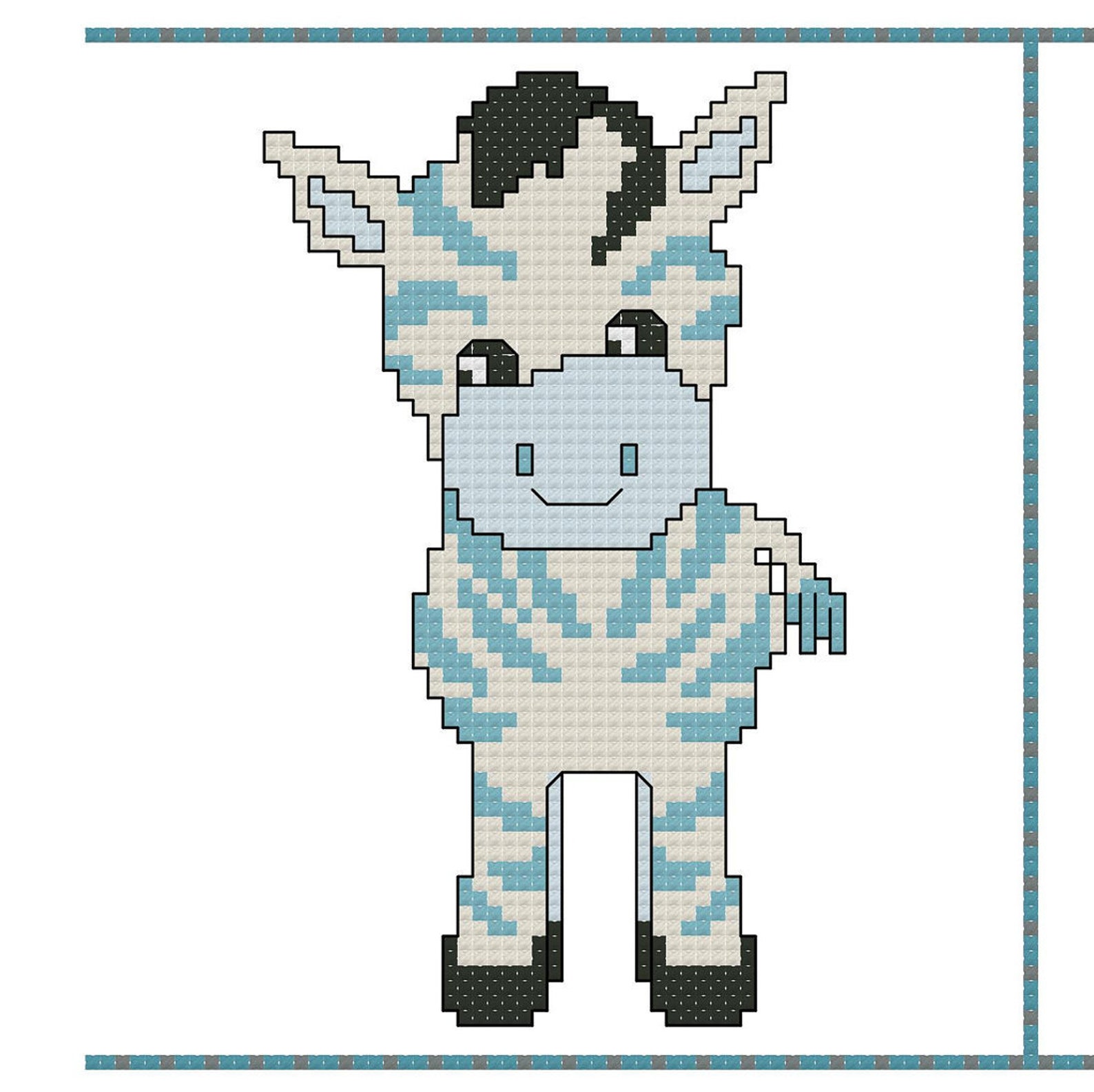 Zebra Baby Announcement Cross Stitch Pattern Baby Announcement Etsy