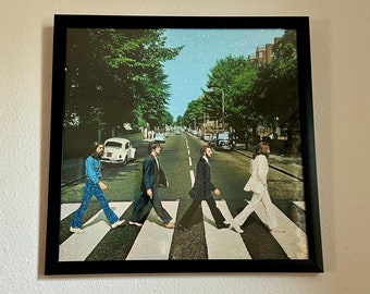 Arte de pared con brillantina / Abbey Road / Hecho a mano y único