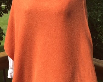 Cashmere Poncho-Pumpkin Orange