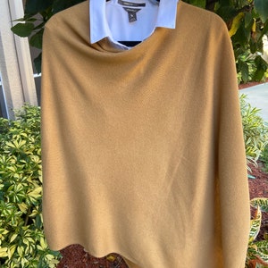 100% Cashmere Poncho-Dark Tan
