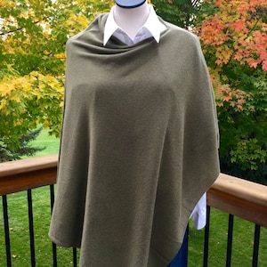 Cashmere Poncho-Olive