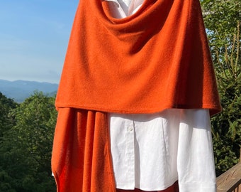 Cashmere Cape/Ruana-Pumpkin