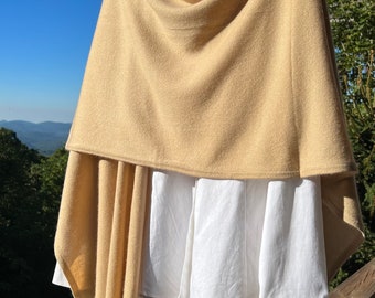 Cashmere Cape/Ruana-Light Tan