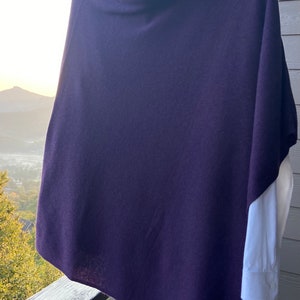 100% Cashmere Poncho-Regal Plum image 6