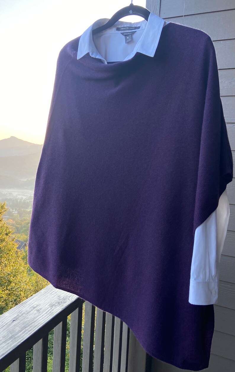 100% Cashmere Poncho-Regal Plum image 6