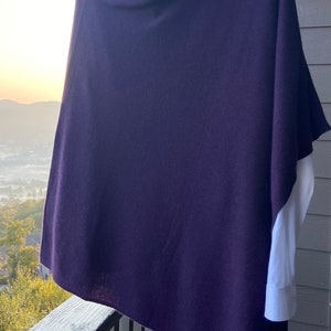 100% Cashmere Poncho-Regal Plum image 3