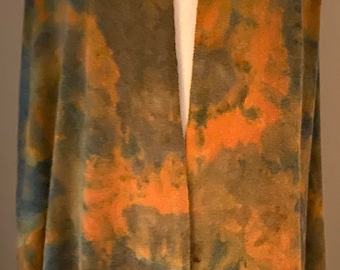 Cashmere Travel Wrap Watercolor#7-Blues, Oranges, Purples, Olives