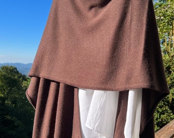 Cashmere Cape/Ruana-Chocolate Brown