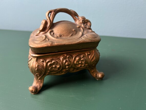 Antique solid brass trinket boxes - image 4