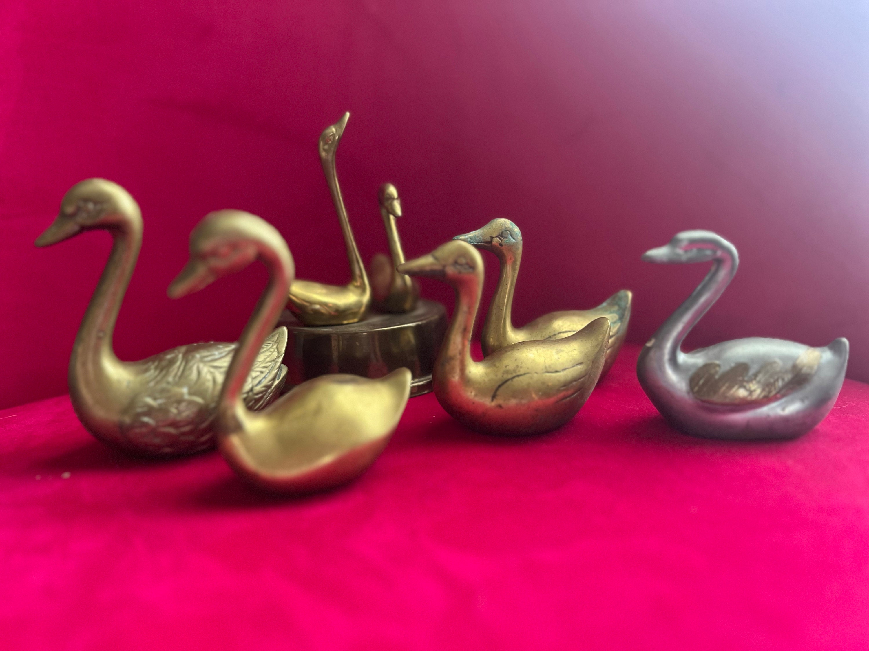 Small Brass Swan 