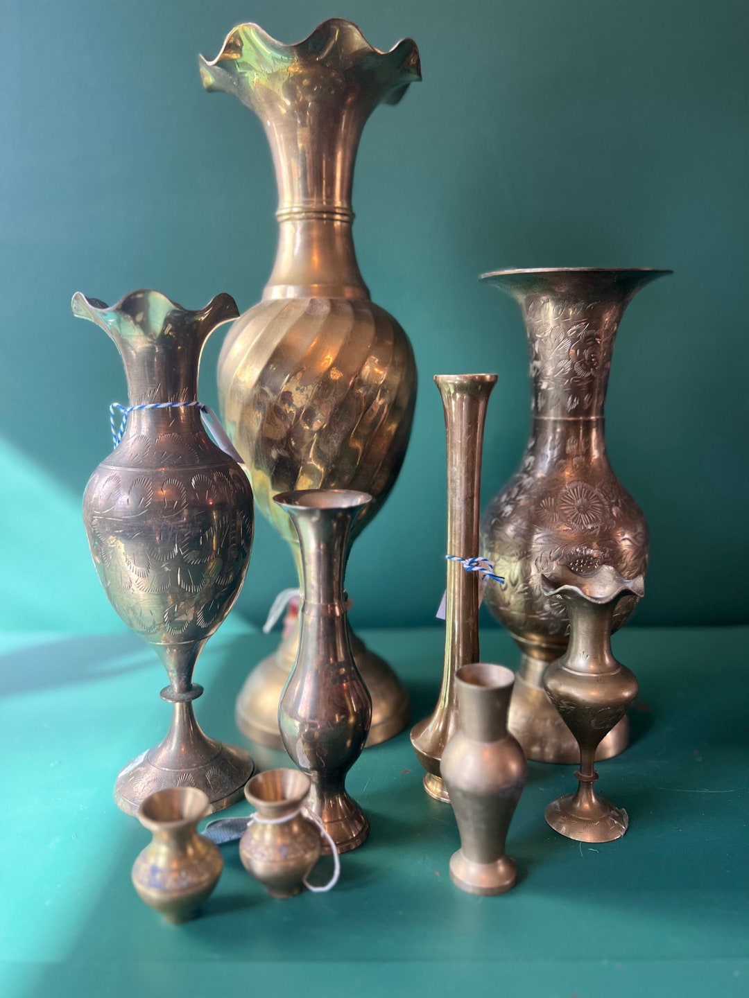 Vintage Brass Vases Etsy