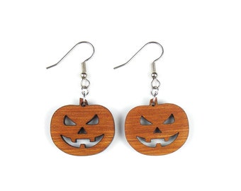 Halloween Pumpkin Head Hook Earrings - bloodwood