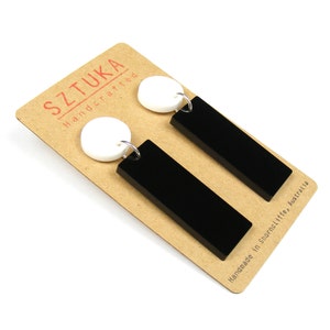 Black & White Basics Acrylic Rectangle Drop Earrings image 3