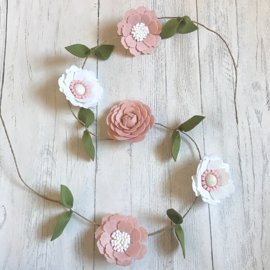 Floral garland felt flower garland nursery decor newborn baby Etsy