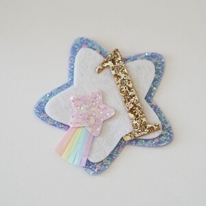 Rainbow birthday badge, Star birthday badge, star theme, birthday badge, 1 badge, first birthday