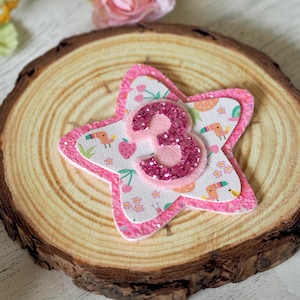 Summer birthday badge, 3 birthday badge, glitter birthday badge, birthday badge, 1 badge, first birthday