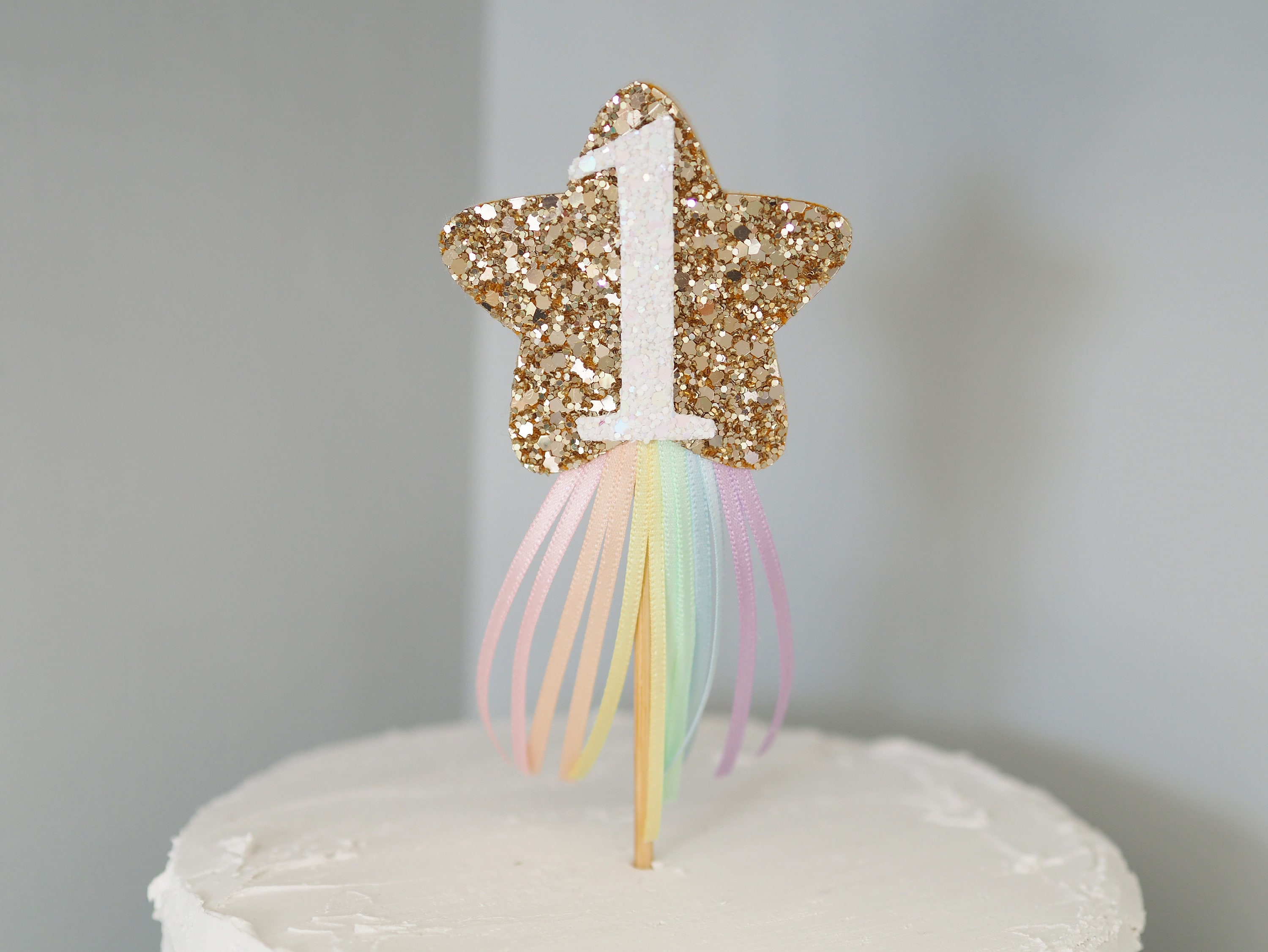 Rainbow, Shooting Star and Cloud Straw Toppers set of 3 for