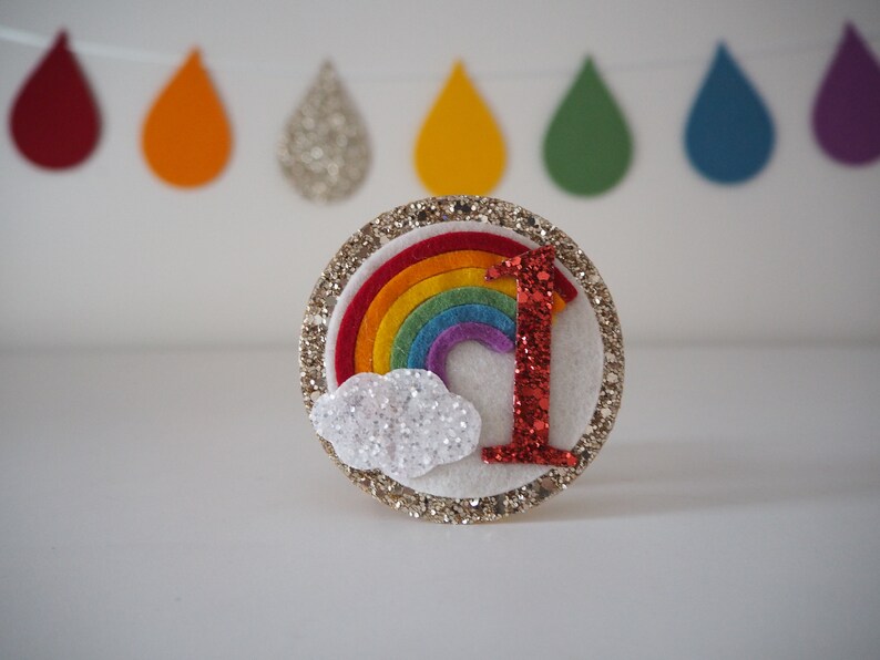 Rainbow Birthday Badge Birthday Badge Rainbow Party Theme | Etsy