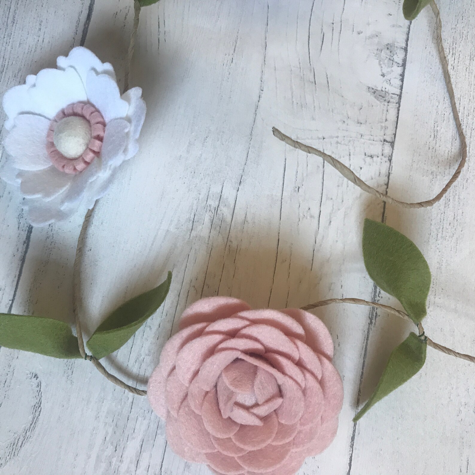 Floral Garland Felt Flower Garland Nursery Decor Newborn Baby Etsy