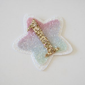 Rainbow glitter birthday badge, birthday badge, 1 badge, first birthday