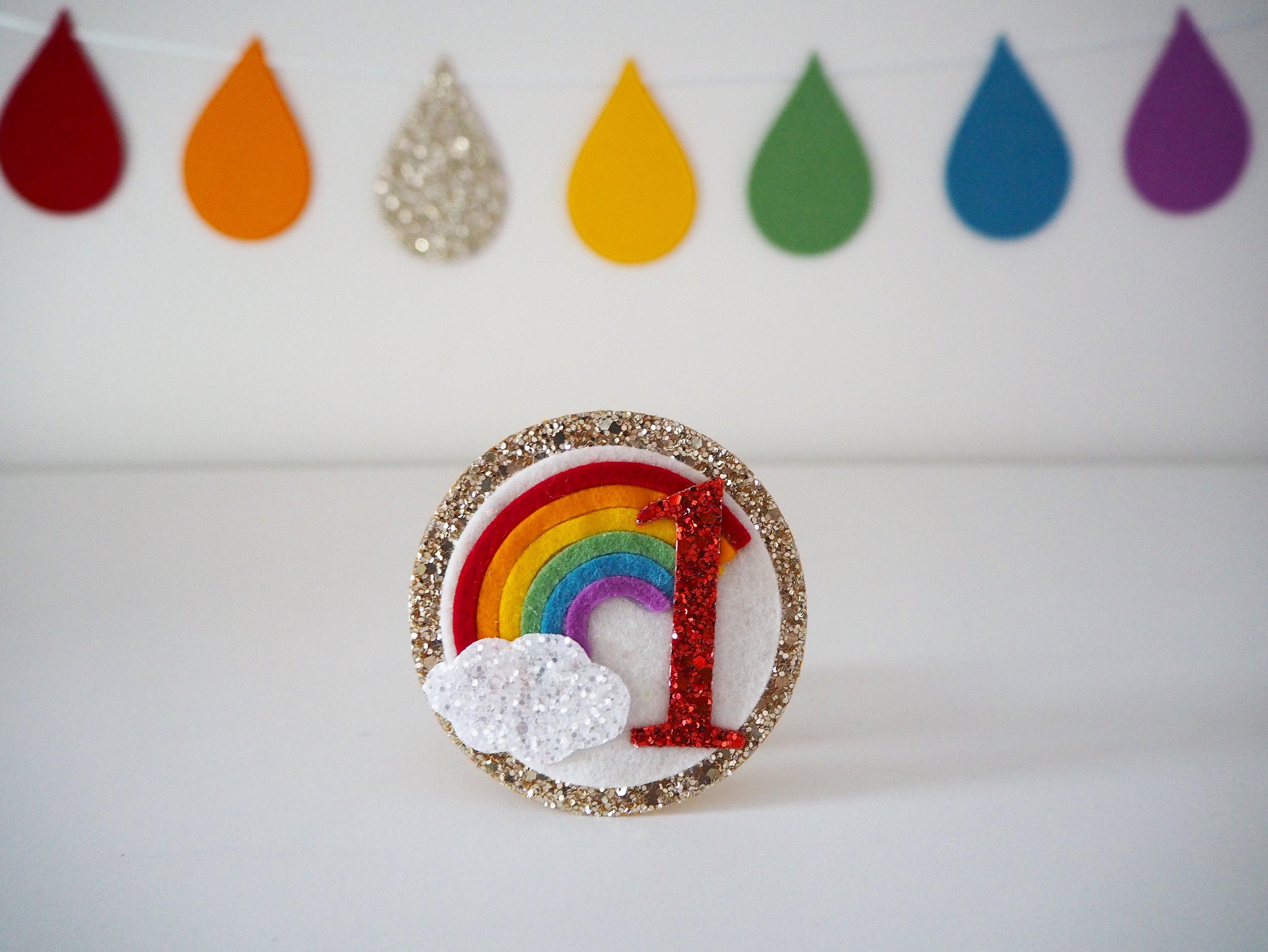 Rainbow birthday badge birthday badge rainbow party theme | Etsy