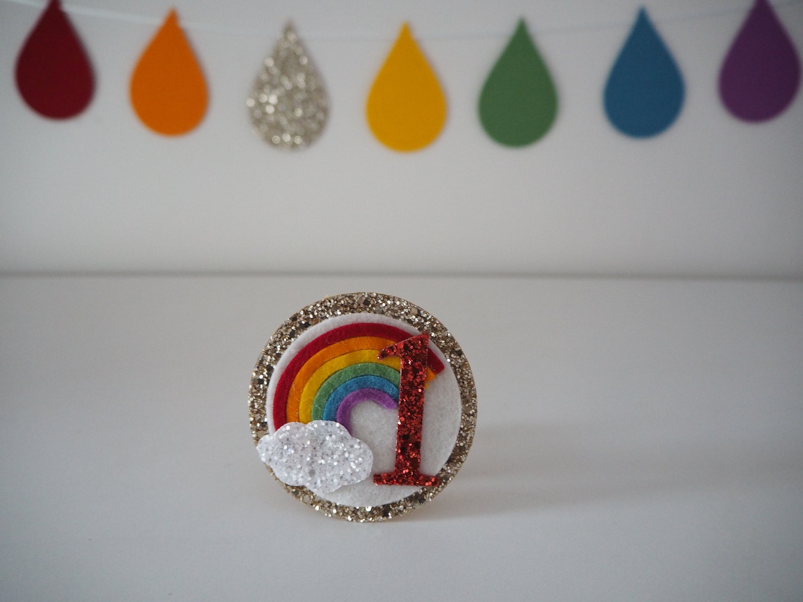 Rainbow birthday badge birthday badge rainbow party theme | Etsy
