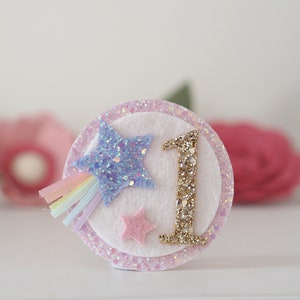Rainbow birthday badge, Star birthday badge, star theme, birthday badge, 1 badge, first birthday