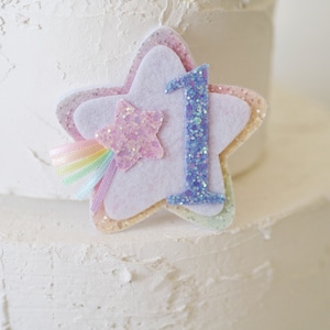 Rainbow birthday badge, Star birthday badge, star theme, birthday badge, 1 badge, first birthday