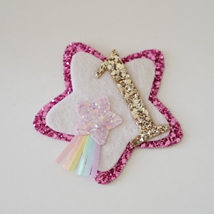 Rainbow birthday badge, Star birthday badge, star theme, birthday badge, 1 badge, first birthday