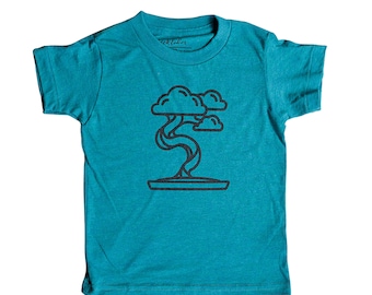 Bonsai Baum Shirt für Kinder | Zen-Garten | Minimalistische | Kind | Kleidung | T-Stücke | Für Geschenk | Geburtstag | Triblend