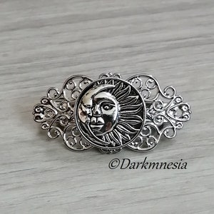 Barrette, hair accessory, moon, sun, stars, celestial, astrology, wicca, wiccan, witchy, witch, magic, witchcraft, pagan