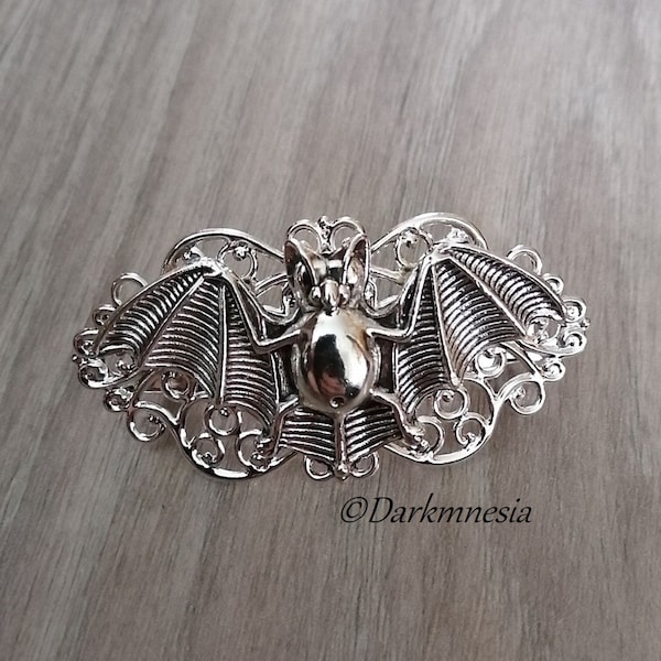 Barrette, accessoire cheveux, chauve-souris, vampire, goth, gothique