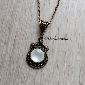 necklace, bronze, pendant, white stone, medieval, victorian, goth, gothic