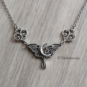 collana, ciondolo, farfalla, mezzaluna, strega, wicca, strega, pagana, gotica, gotica