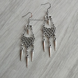 Long earrings, spikes, viking, nordic, pagan, gothic, medieval