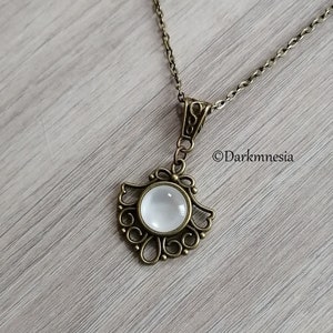 necklace, bronze, pendant, white stone, medieval, victorian, goth, gothic