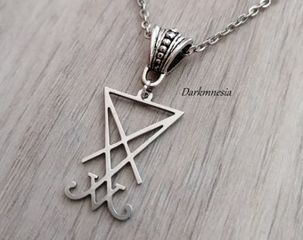 necklace, pendant, sigil, lucifer, satan, satanic, goth, gothic, occult