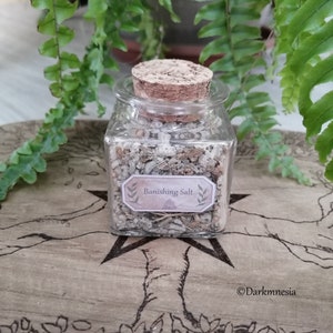 Banishing salt, house, altar, wicca, wiccan, witchy, esoteric, witchcraft, spell, ritual, pagan, herbs, shield