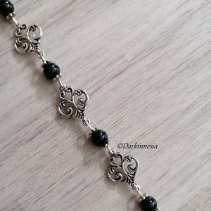 Bracelet, onyx, black, goth, gothic, romantic, victorian