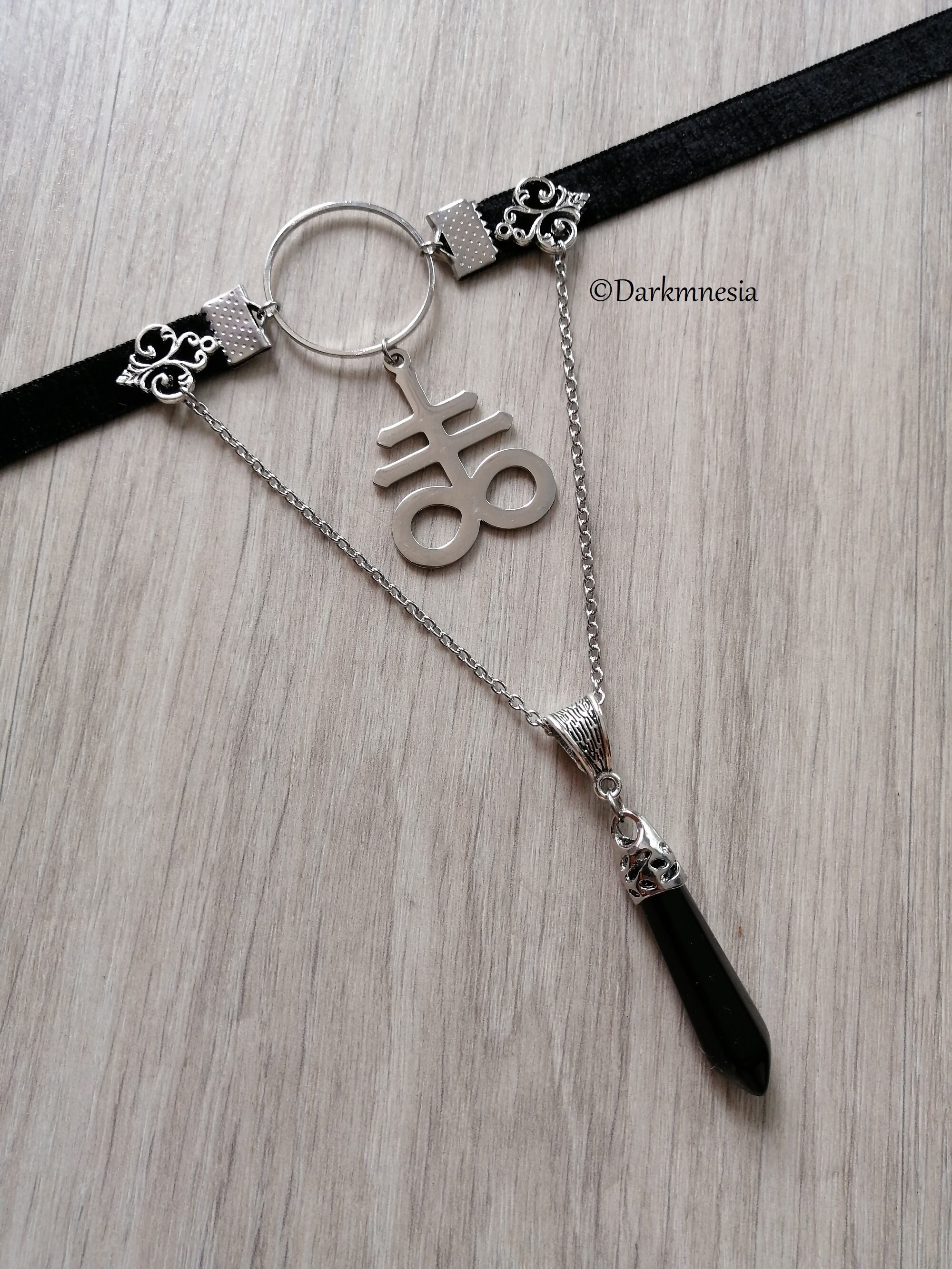 豊富なギフト Choker, Necklace, Pendulum Leviathan, Cross, Satanic Velvet, アクセサリー