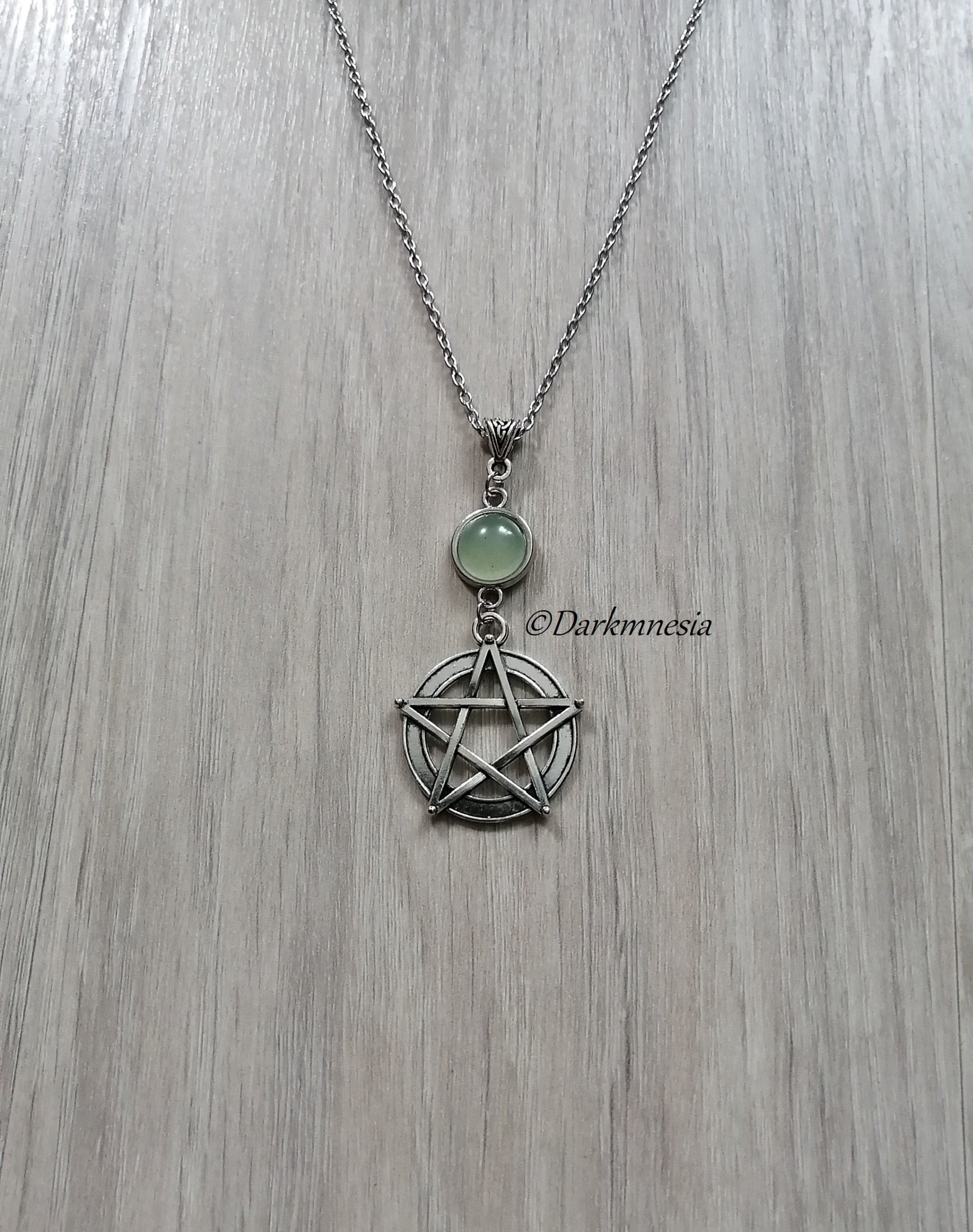 Collier Homme Pentacle Wicca – Pendentif Pentagramme Noir Acier Inoxydable – Amulette Ésotérique 55 Cm