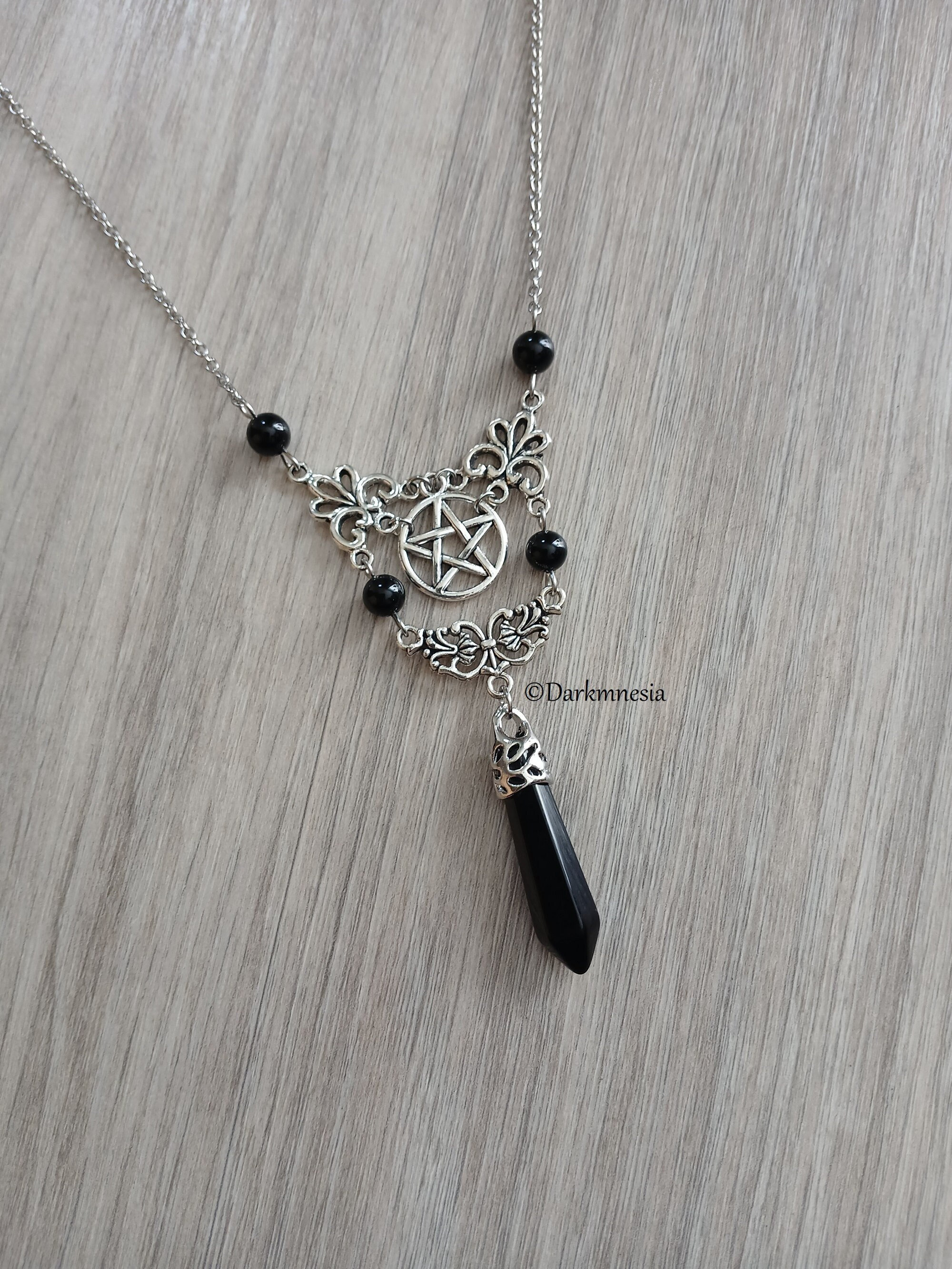Collier Pendule Celtique En Bronze Avec Cristal - ésotérique, Idée Cadeau
