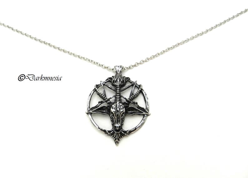 gothic satanism baphomet Necklace satanic inverted pentacle satan goth devil occult