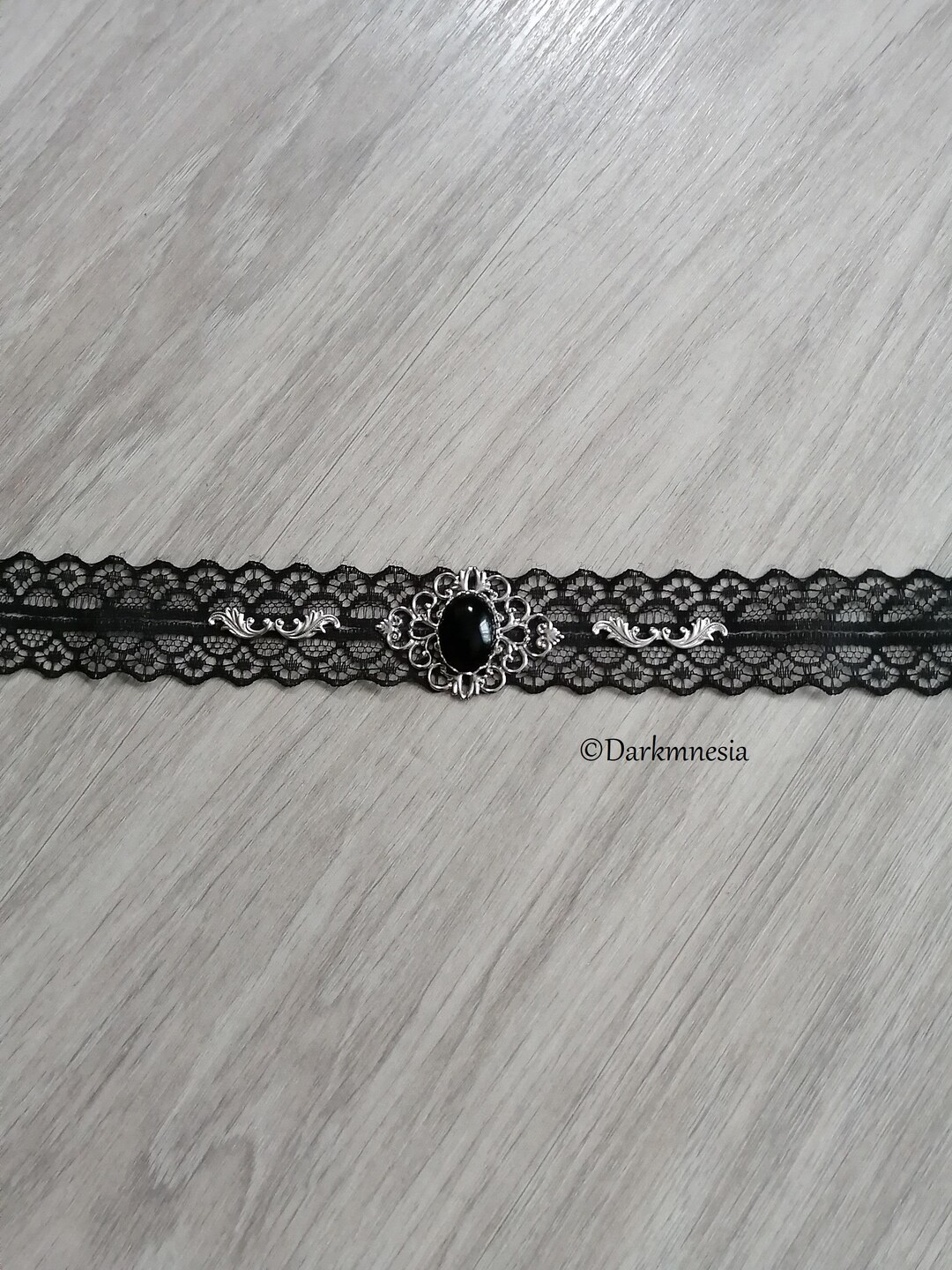 Black Lace Gothic Choker With Onyx – Elegant Victorian Necklace, Dark ...